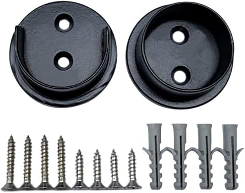 Miniatura 15 de QCAA Juego de enchufes de barra de armario de metal sólido resistente, 1-3/8 '', bronce aceitado, 1 par, fabricado en Taiwán