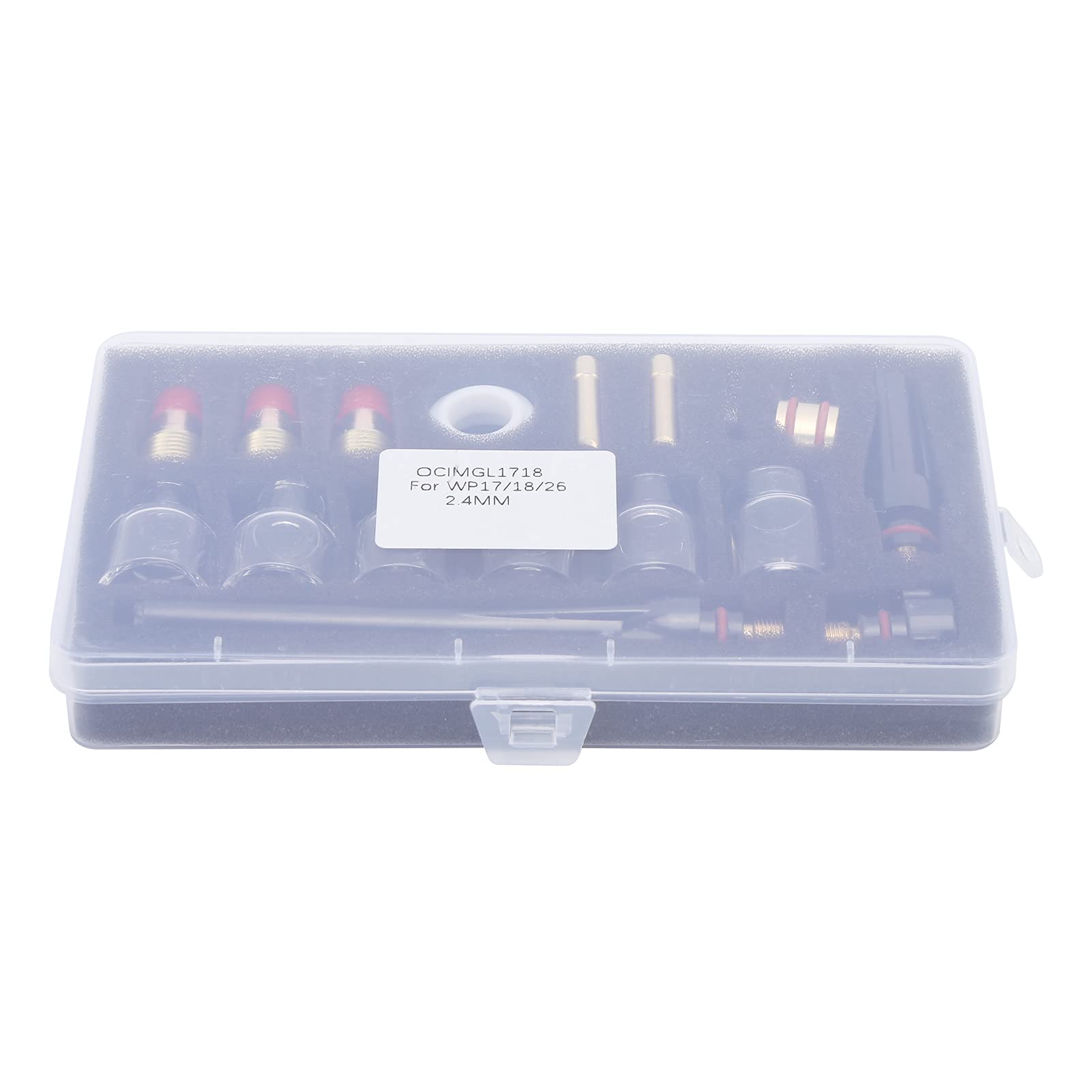 Kit D'accessoires De Consommables De Torche Tig 17 Pièces, 6 Buses En Verre, 3 Queues De Pistolet, 3 Pinces En Tungstène, Anneau En Silicone, 3 Pièces De Guidage, Manchon Fixe, Kit D'accessoires