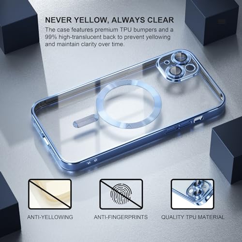 Image of Misea Magnetic for iPhone 15 Plus Case Compatible with MagSafe Light Blue