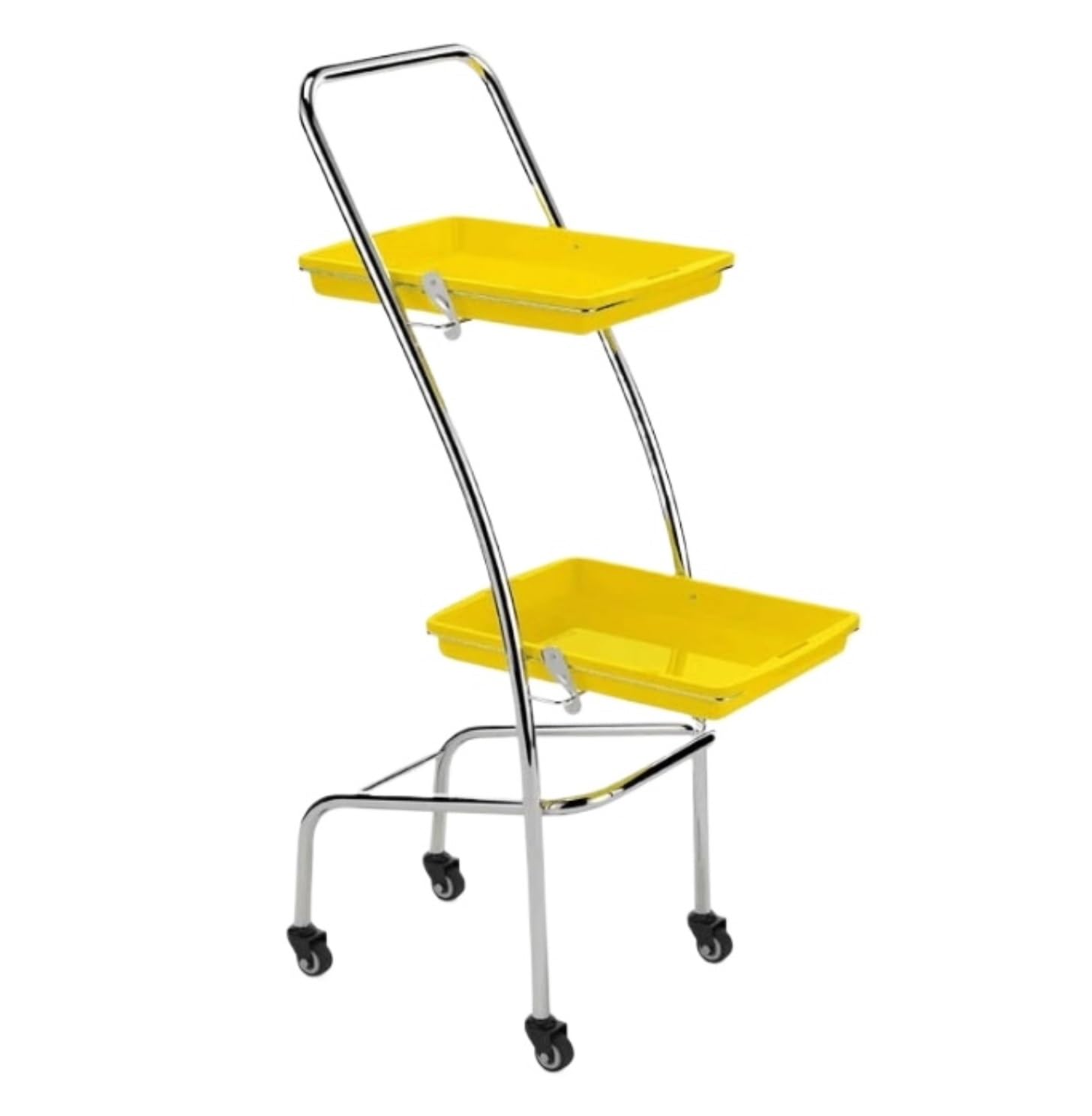 Shswud Yellow Esthetician Cart, Salon Trolley Cart With Wheels Folding Salon Service Tray For Tattoo Barber Shop Tools Storage Organizer Nail Cart(Yellow)