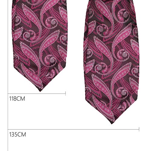 Epoint C.b.aq.p.044 Fuchsia Black Pink Cravat Paisley Formal Wear Men's Ascot Tie Hanky Set #TOP5