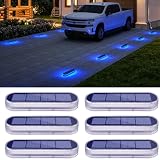 Honalia Solar Dock Deck Lights Outdoor, 6 Pack Blue Solar Step Lights, IP68 Waterproof Solar Powered Driveway Lights for Stair, Sidewalk, Garden, Pathway, Patio, Walkway, Pool