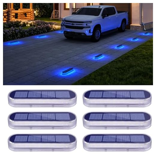 Honalia Solar Dock Lights Marine, 6 Pack Solar Driveway Lights Stick on Dock Lights Solar Powered Waterproof IP68, Blue Solar Lights Outdoor for Driveway Deck Patio Walkway Pathway Backyard.
