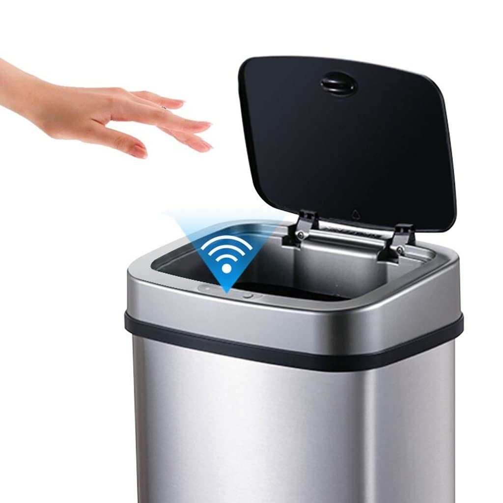 Papelera de Interior, Papelera de Cocina, Papelera doméstica, Sensor igente para Sala de Estar, baño, Papelera de Basura y Reciclaje de 12 l.