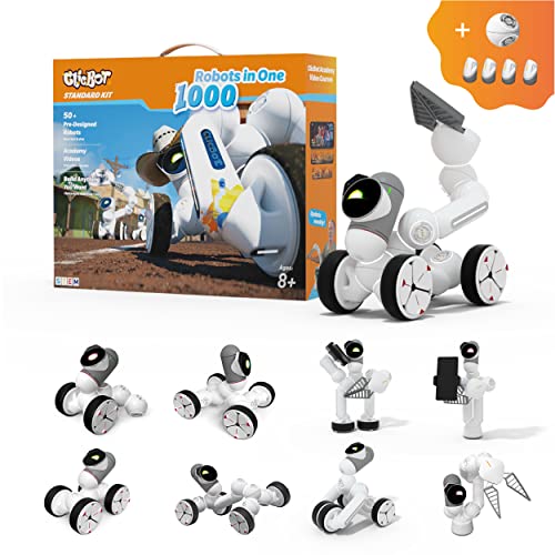 ClicBot Coding Robot Kits, STEM Educational Toy, DIY Blocks Programmable APP Remote Control Robot for Kids Boys Girls Adult Age 8+(5G Standard Kit Bundle B)
