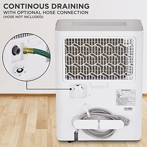 Ivation 1,500 Sq. Ft Energy Star Dehumidifier, Large Capacity Compressor De-Humidifier For Extra Big Rooms And Basements W/Continuous Drain Hose Connector, Humidity Control, Auto Shutoff And Restart #TOP3