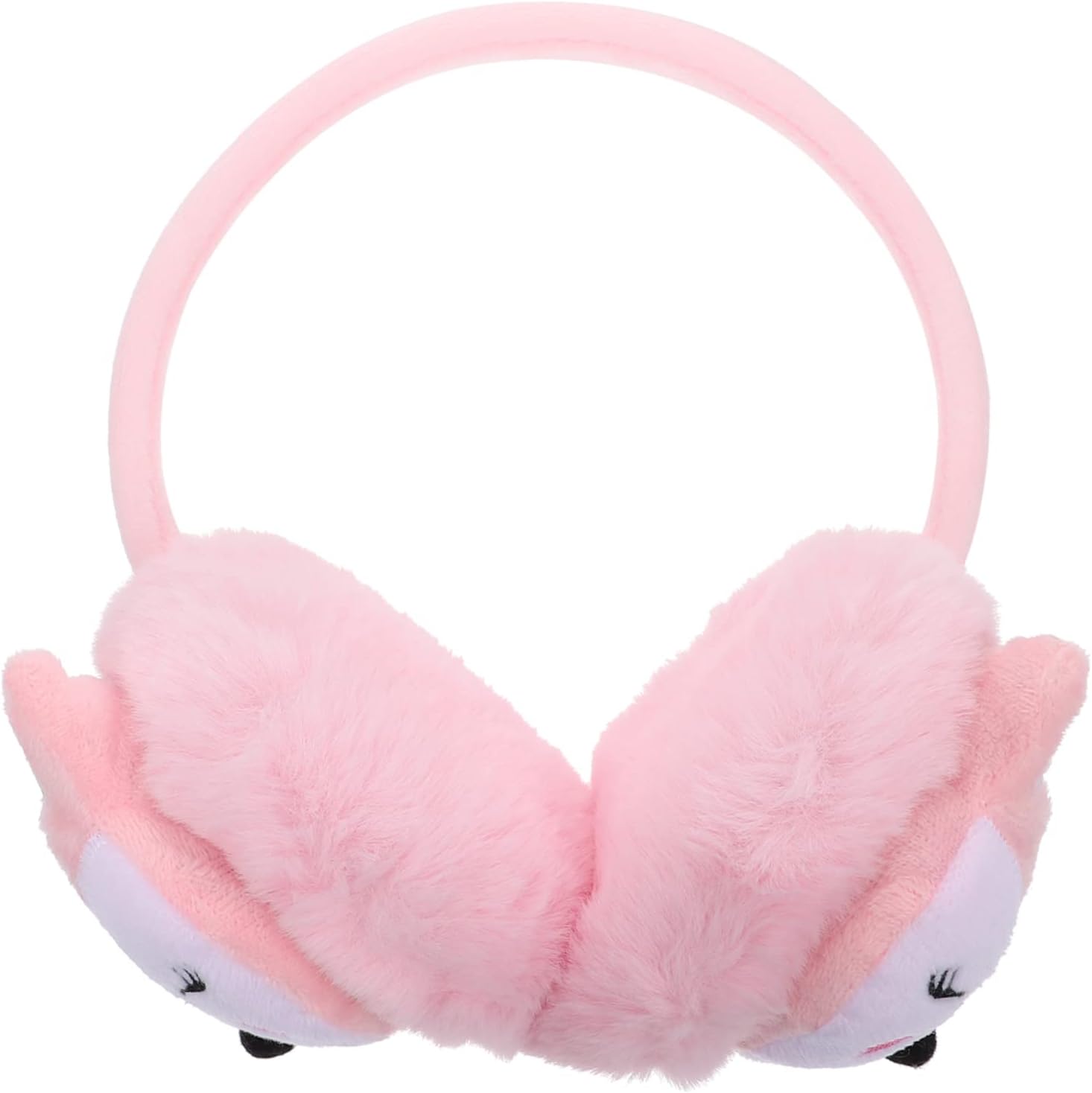 Gerrit 1pc Earmuffs Cold Ear Muffs Adorable Design Ear Protector Black Handlebars Winter Kids Earmuff Ear Protector for Kids Adjustable Headband Fox Warm Pink The Snow Plastic Child Scarf