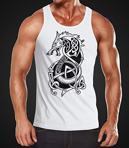 Neverless Herren Tank-Top Wolf Fenrir Nordische Mythologie Muscle Shirt