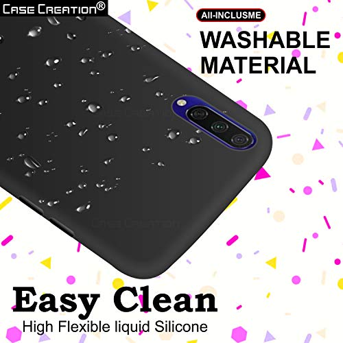 Image of Case Creation Luxurious OG Series for Xiaomi Mi A3 Case Cover,Anti-Dirty Slim Case Frosted Matte Cute Candy TPU Raised Bezel (Splash of Color) Back Cover for Xiaomi Mi A3 -Black
