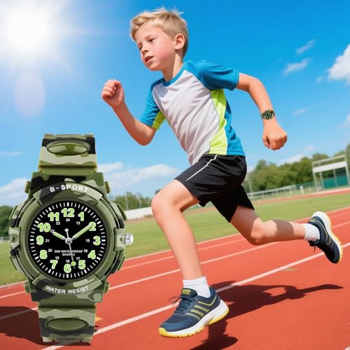 Image of CKV Kids Watch for Boys Girls Ages 5-12, Waterproof Time Teacher Easy to Read Analog Sport Outdoor Children Watches with Soft Band for Kids