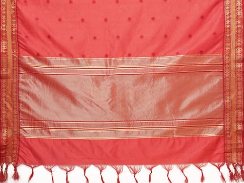Image of Sidhidata Women's Cotton Silk Jacquard Boardered Saree With Unstitched Blouse Piece (Kalyani)
