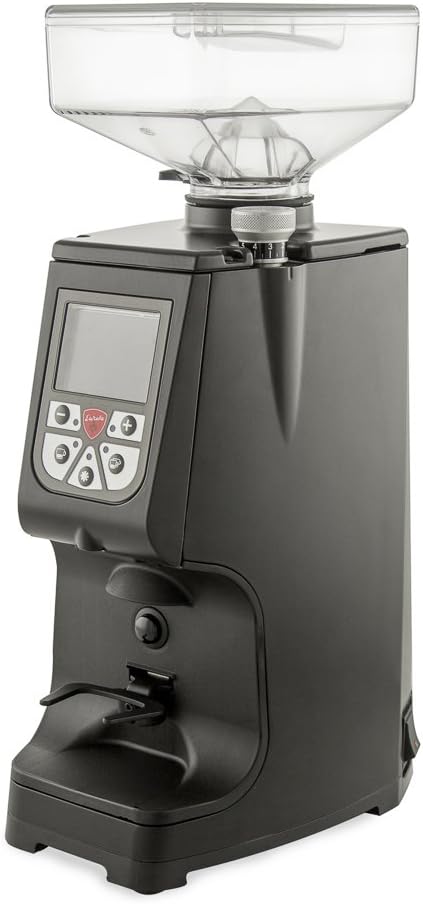 Eureka Atom Commercial Espresso Grinder | 60mm Flat Burrs | Sound Insulation | Programmable Timer Based Dosing | Digital | (Matte Black)