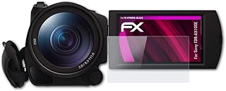 atFoliX Plastic Glass Protective Film compatible with Sony FDR-AX100E Glass Protector, 9H Hybrid-Glass FX Glass Screen Protector of plastic