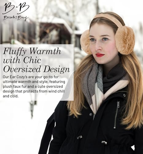 Brook + Bay Ear Muffs Winter Women - Winter Ear Muffs for Women - Adjustable Fluffy Folding Earmuffs - Women's Earmuffs
