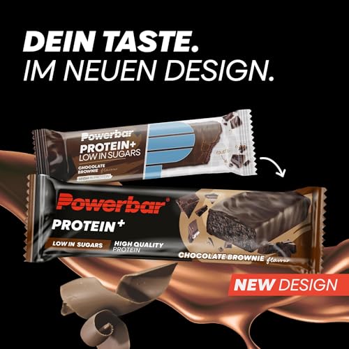 Powerbar - Protein Plus - Low Sugar - Chocolate-Brownie - 30x35g - Riegel mit nur 107 Kcal - Fitnessriegel mit Ballaststoffen