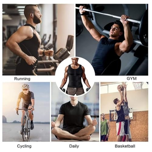 Control Cincher - Camiseta de compresión para sauna, camiseta interior adelgazante, moldeador de cintura, chaleco moldeador de cuerpo para hombre