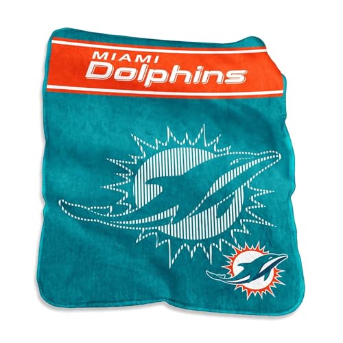 Logo Brands 617-26X: Miami Dolphins 60x80 Raschel Throw