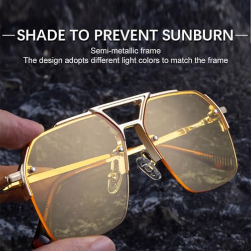 Metal Half Frame Men's Classic Sunglasses Trendy Driving Personalized Driving Retro Luxury2