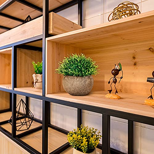 Odom Artificial Plants 2 Pcs, Small Fake Plants Bathroom Decor, Mini Potted Plastic Green Grass, Faux Plants Plastic Greenery For Farmhouse Home Kitchen Shelf Office Desk Decorations #TOP6