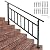 Outdoor Stair Railing Fit for 1-5 Steps with Fence Transitional Handrails for Outdoor Steps Wrought Iron Handrail Adjustable Step Handrail with Installation Kit, Matte Black