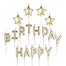 pinkblume Gold Happy Birthday Star Candle Cake Toppers Metallic Happy Birthday Letters Cake Candles for Kids Birthday Party Decorations Adults Birthday Party Supplies