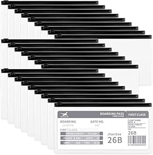 LABUK 25pcs Poly Zip Envelope, 9 x 4.7 Inches, Clear Pencil Pouch with Label Plastic Reusable Envelopes with Zipper, A6 Pencil Bags for Cash Money School Office Supplies, Black