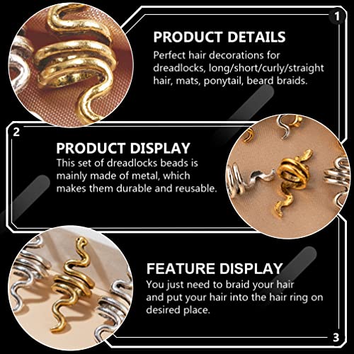 Lurrose 9pcs Hair Spiral Beads Snake Braids Spiral Coils Hair Accessories Loc Hair Jewelry Accessories Braid Cuffs Braid Hair Accessories Braid for Hair - Image 4