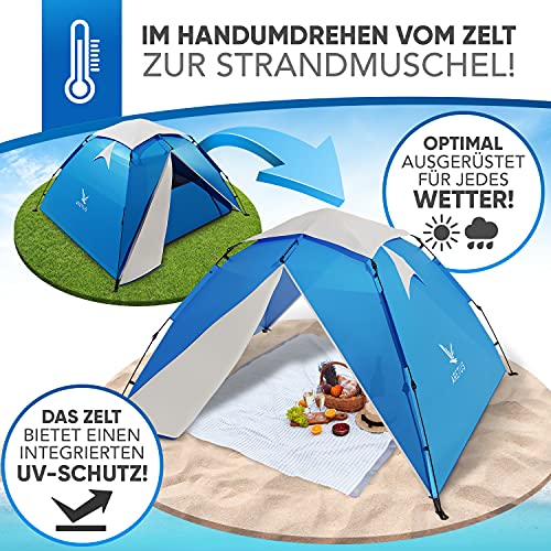 Aretus Wurfzelt für 2 bis 4 Personen Auf und Abbau in 45 Sekunden Extra Groß und Wasserdicht 4
