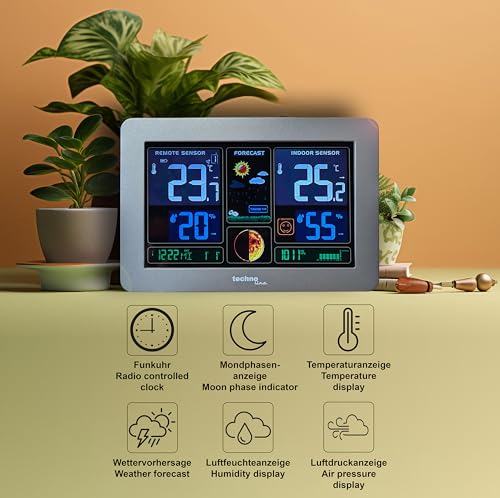 techno line WS6469 Funkwetterstation, bis auf 3 Außensensoren erweiterbar