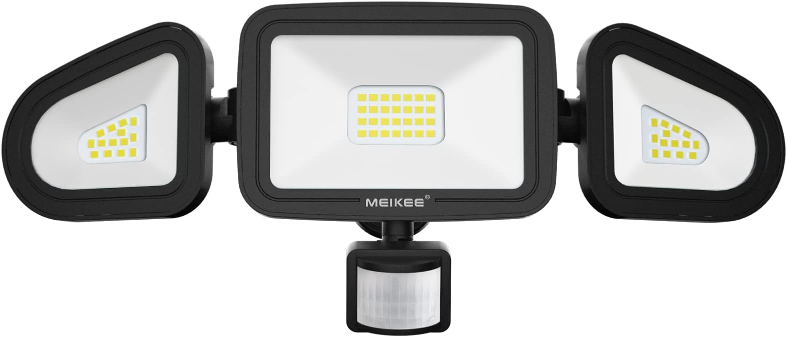MEIKEE 42W Led Security Lights with Motion Sensor Black PIR Floodlights