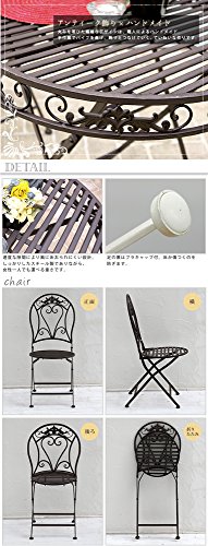 ガーデンガーデン アイアン ラウンドチェアー 2脚セット 幅42cm×奥行53cm 座高45cm×高さ94.5cm アンティークホワイト SS-SPL-6627-2P-WHT 8枚目