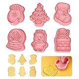 🎅Diseño de seguridad: cada galletas cortador tiene dos bordes delicados, un borde liso para sostener el cortador de galletas y un borde más afilado para cortar la masa, sello diseñado con mango, lo que significa que nunca lastimará tus dedos o manos, seguro para los niños. ¡Puedes usarlo de forma segura!