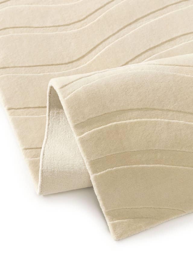 Image of Hand-Tufted Wool Large Carpet for Living Room 12x18 feet Cream Anti-Skid High Pile Thick Carpet & Rugs for Bedroom & Hall