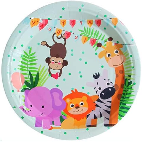 Forest Jungle Zoo Themed Birthday Party Supplies Cover