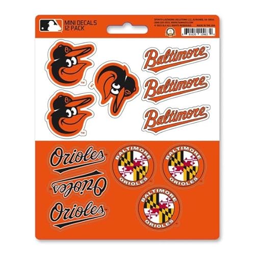 MLB - Baltimore Orioles 12 Count Mini Decal Pack