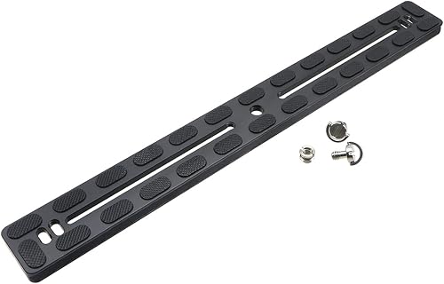 Miniatura 5 de PU-350 - Placa universal de liberación rápida larga de 13.780 in, riel deslizante de cola de milano doble con tornillo de anillo en D para cabeza de