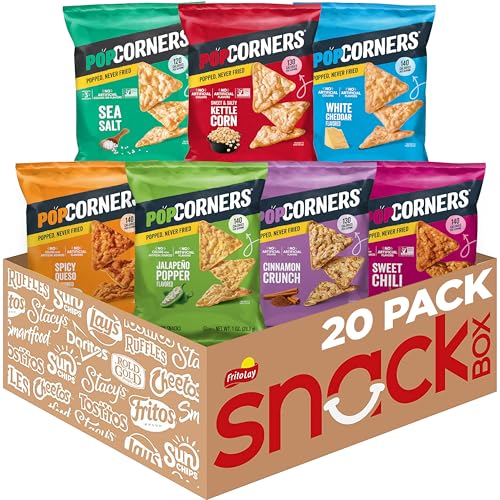 PopCorners Popped Corn Snacks Variety Pack, 1oz, 20 bags