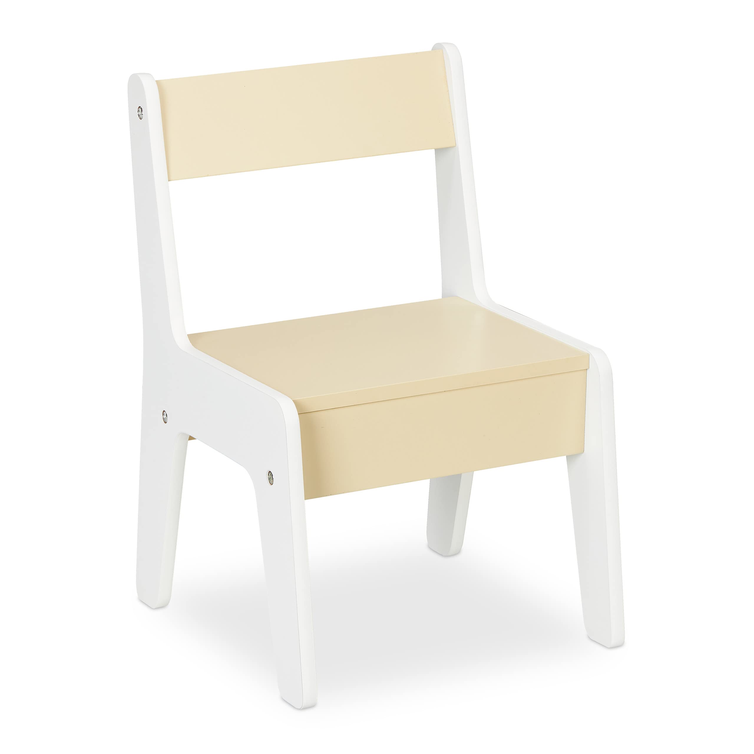 Relaxdays Ensemble de Table et de Chaise pour Enfants, kit pour crèches, Bambins, Couleurs Beige et Blanche