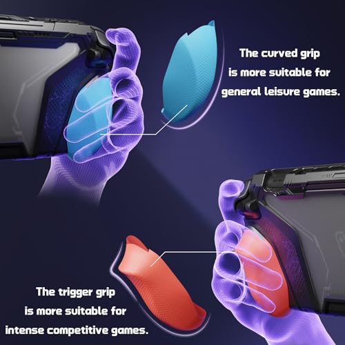 Image of PlayVital for Switch 2 Beyond-Grip Dockable Case, Interchangeable FPS /Omni Ergonomic Grips + Military-Grade Drop Protective Cover + 2 Joystick Caps for Nintendo Switch 2 (Blue & Orange)