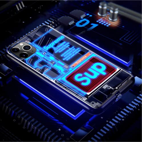 Image of LED RGB Smart Phone Case, Supreme Design for 12 Mini, Light-Up Protective Back Cover, Slim Shock-Absorbing Cover