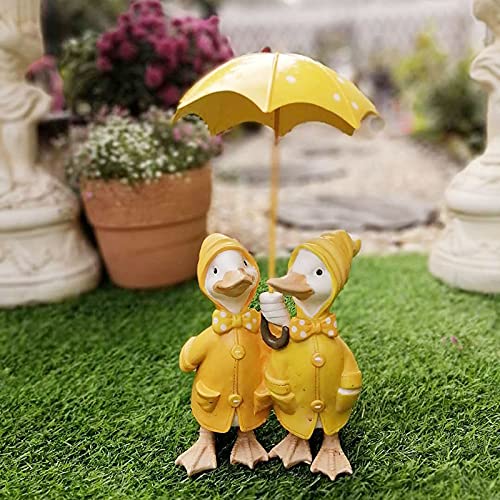 Giardino ombrellone Coppia Anatre Accessori in Resina Decorazione Yard Balcone Villa saculpture Figurine Ornamenti all'aperto Artigianato