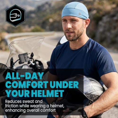 Image of YANIKY Skull Caps for Men, Breathable Mesh Helmet Liner Sport Cooling Skull Caps for Women Sweat Cap Lightweight Cycling Cap