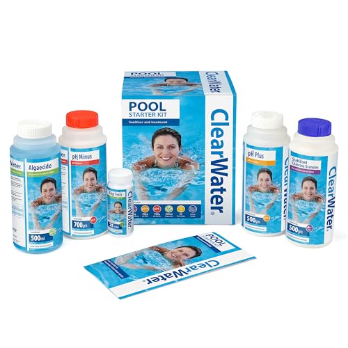 Clearwater CH0017 Pool Chemical Starter Kit for Above Ground Pool and Paddling Pool Water Treatment...