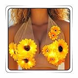 GRAEEN Light Up Sunflowers Bikini Tops Glow Halter Rave Bra Tops for Women