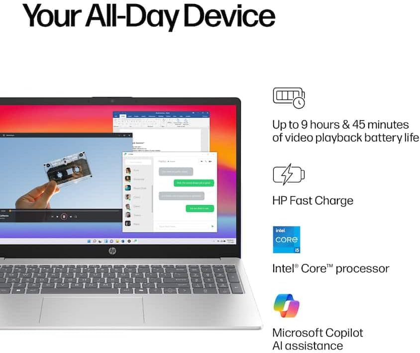 HP 15.6" FHD Touch Screen Business Laptop, 10-Cores Intel Core i5-1334U(Up to 4.6GHz) 32GB RAM 1TB SSD,Computer for Study Gaming Win11 Fast Charging Copilot AI WiFi 6 w/GM Accessory - Image 4