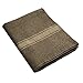 Italian Wool Blanket, Brown with Cream Stripes, 100% Wool