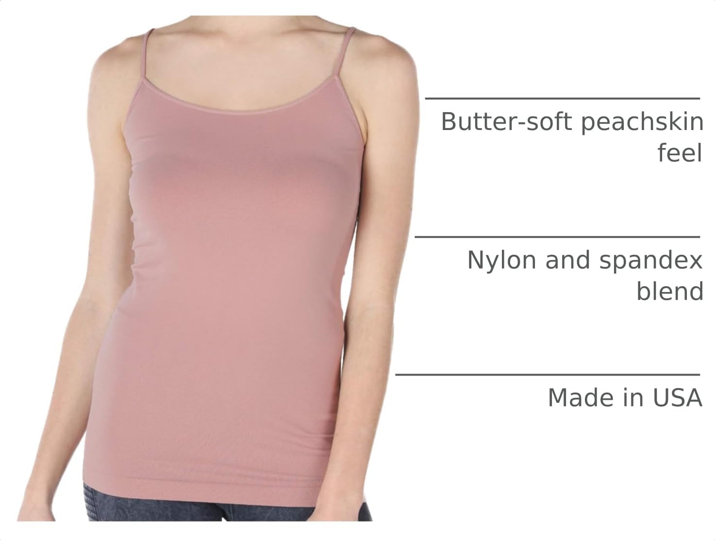 Women Seamless Basic Camisole, Made in U.S.A image 4
