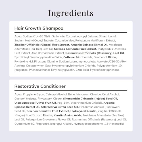 Image of Hair Growth Shampoo and Conditioner Set - Rosemary & Biotin Shampoo and Conditioner for Hair Thickening - Botanical Boost for a Healthy Scalp, Hair Growth and Strengthen, 16.9 fl oz 2 Packs