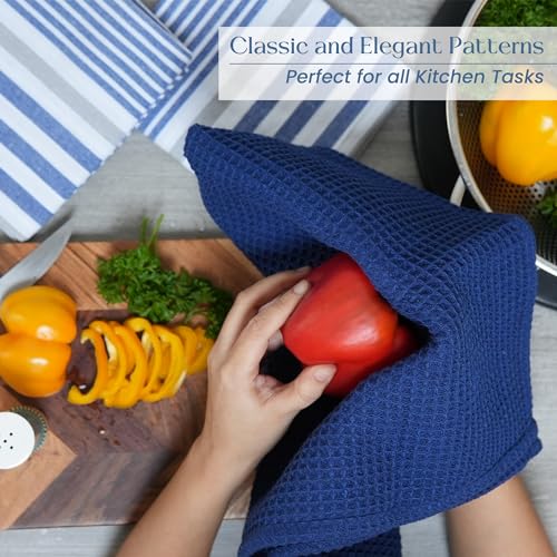 The Fine Living Company The Fine Living Co. Decorative Kitchen Towels Set Of 3 Recycled Cotton Waffle Weave Dish Towels For Drying Dishes thumb #3