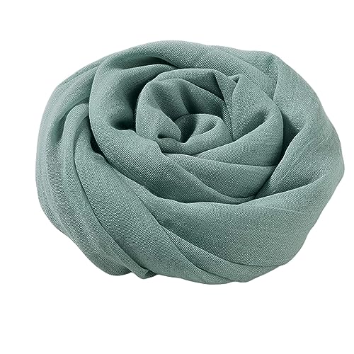 Écharpe en lin et coton bleu vert, enveloppez-vous de douceur et de poésie au féminin